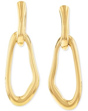 Calvin Klein Tone Stainless Steel Statement Link Charm Hoop Earrings - Metallic