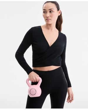 ID Ideology Surplice Reversible Long-sleeve Top - Black