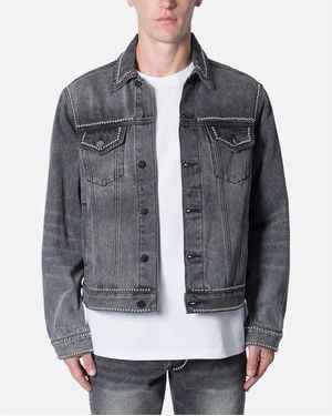 MNML Flat Studded Trucker Jacket - Gray