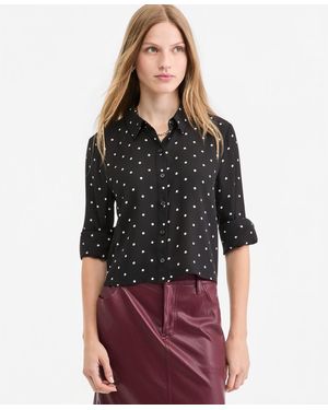 On 34th Cropped Button-down Crepe Shirt - Black