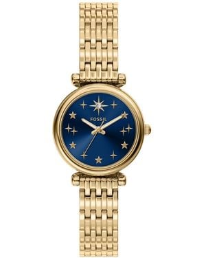 Fossil Quartz Carlie Stainless Steel Watch - Metallic