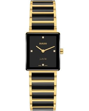 Rado Swiss Quartz Integral Two-tone Ceramic And Stainless Steel Watch 23mm - Black