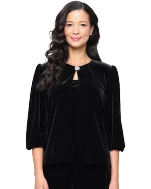 Alex Evenings Stretch Tank Top And Jacket Twinset - Black