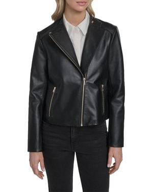 Cole Haan Stand Collar Racer Jacket - Black