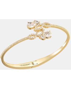 Givenchy Cubic Zirconia Bypass Bangle Bracelet - White