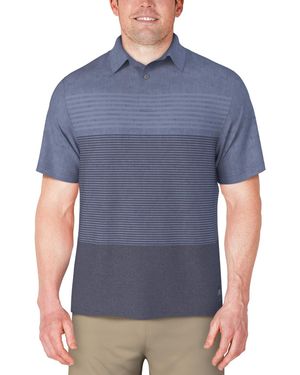 PGA TOUR Distressed Stripes Polo Shirt - Blue