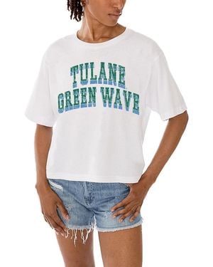 Gameday Couture Tulane Green Wave Claim To Fame Boxy Cropped T-shirt - White