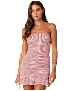 Edikted Gaia Gathered Mini Dress - Pink