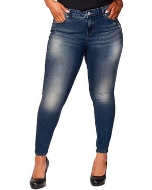 Slink Jeans Denim Mid Rise Ankle Skinny - Blue