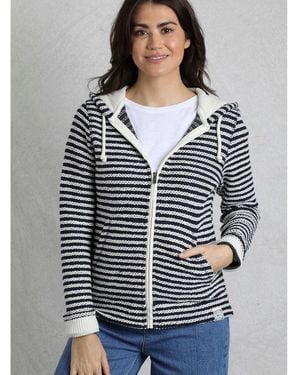 Weird Fish Fisher Full Zip Stripe Macaroni Hoodie - Gray