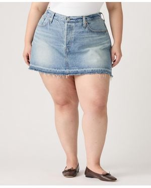 Levi's Plus Size Cotton Iconic 501 Mid-rise Denim Skirt - Blue