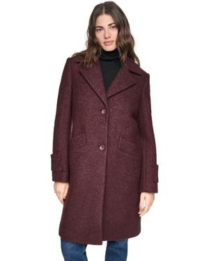 Andrew Marc Regine Slim Wool-blend Boucle Coat - Purple