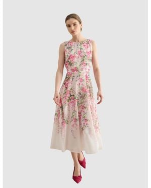 Hobbs Carly Fit Flare Midi Dress - Pink