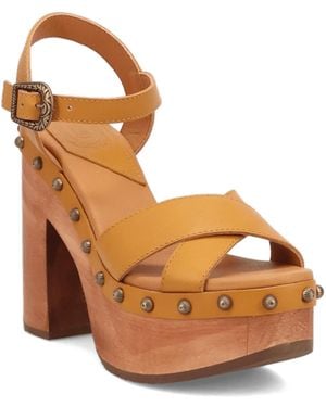 Dingo Lotus Wooden Sandal - Brown