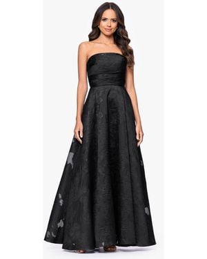 Betsy & Adam Strapless Dress - Black