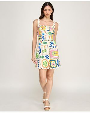 Trixxi Sleeveless Ric Rac Trim Detail Slim Dress - Blue