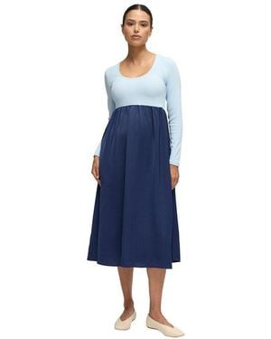 Ingrid & Isabel Ingrid + Isabel Maternity Ingrid + Isabel Mix Media Midi Dress - Blue