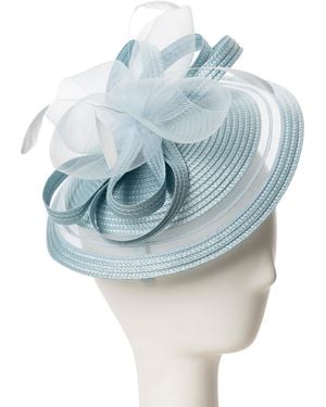 August Accessories Sheer Edge Net Fascinator Hat - Blue
