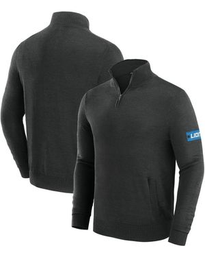 J. Palmer Detroit Lions Franchise Quarter-zip Sweater - Black