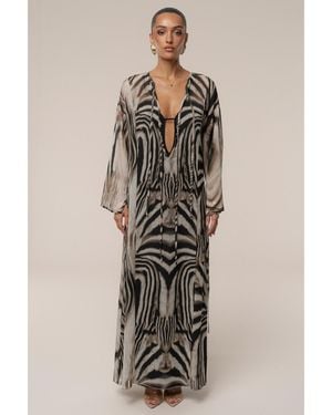 JLUXLABEL Zebra New Vista Maxi Dress - Natural