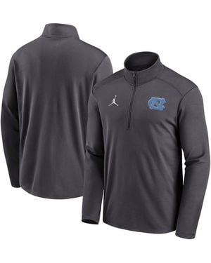 Nike North Carolina Tar Heels Primetime Pacer Performance Half-zip Top - Gray