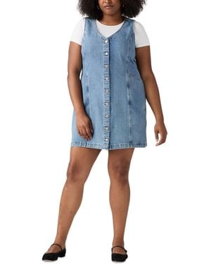 Levi's Plus Size Vianna Cotton V-neck Vest Dress - Blue