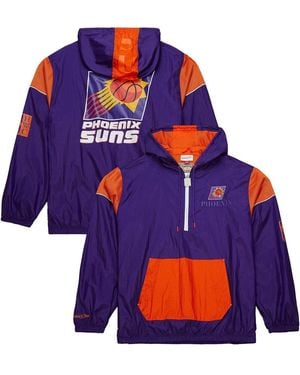 Mitchell & Ness And Phoenix Suns Hardwood Classics Team Og 3.0 Anorak Half-zip Windbreaker Jacket - Blue