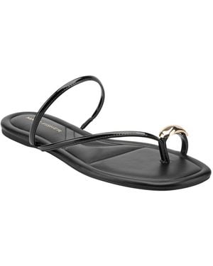 Marc Fisher Bedy Ornamented Toe Loop Slip-on Flat Sandals - Multicolor