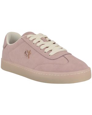   Clariss Lace Up Logo Sneaker CKロゴ スニーカー Calvin Klein Nicala Logo Lace-up Sneakers in Natural | Lyst