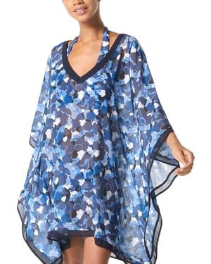 Michael Kors Michael Chiffon Poncho Cover-up - Blue