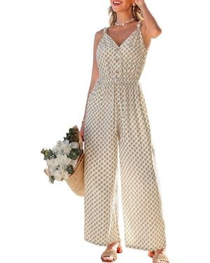 CUPSHE Dana Point Ornate Jumpsuit - White