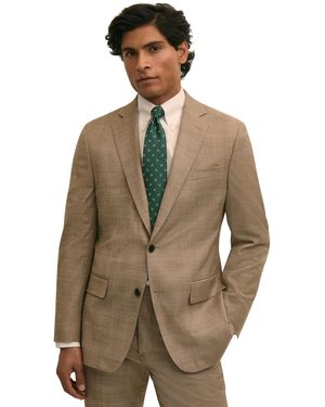 Brooks Brothers B By Plaid Stretch Classic-fit Suit Jacket - Brown