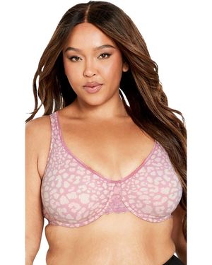Avenue Plus Size Smooth Caress Print Bra - Pink