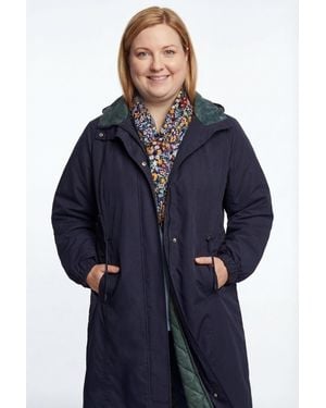 Woman Within Plus Size Long Hooded Taslon Jacket - Green