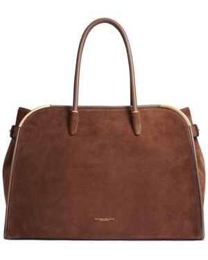 Donna Karan Leather Dog Clip Extra-large Satchel Handbag - Brown