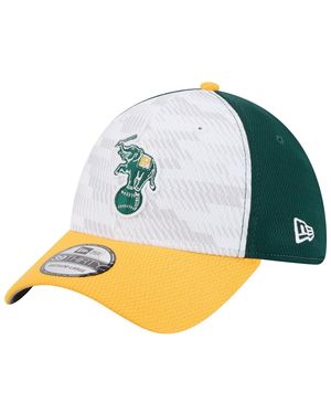 KTZ Dark Green/gold Athletics 2025 Mlb Clubhouse 39thirty Flex Hat - Multicolor