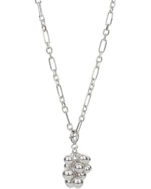 Bearfruit Jewelry Sterling Silver Isabelle Cluster Pendant Chain Necklace - White