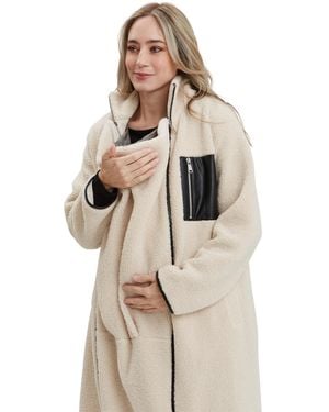 Nom Maternity Teddi Coat - Black