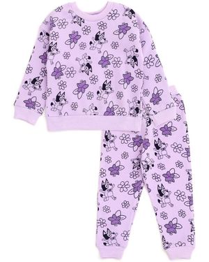Bluey Toddler Girls Fleece Sweatshirt And jogger Pants Outfit Set To - Purple