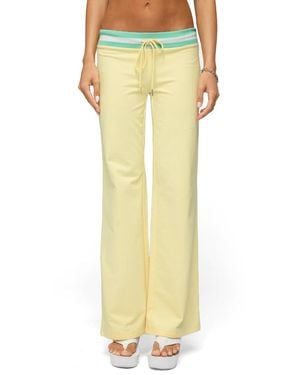 Edikted Clioh Low-rise Wide-leg Sweatpants - Yellow