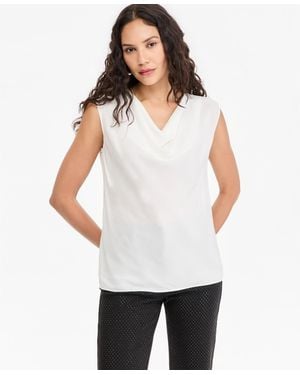 INC International Concepts Sleeveless Cowl-neck Blouse - White