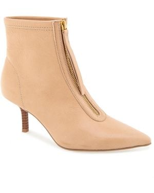 Kenneth Cole Udaya Pointed Toe Zip Front Ankle Booties - Natural