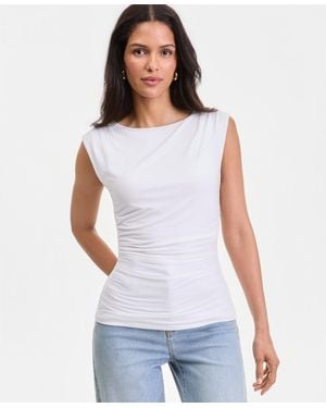 INC International Concepts Sleeveless Boat Neck Knit Top Macys Exclusive - White