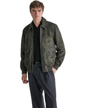 Wilsons Leather Leather Bomber Jacket - Green