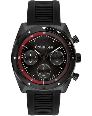 Calvin Klein Flex Silicone Strap Watch 45mm - Black