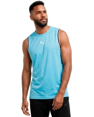 PUMA Winning Shot Regular-fit Mesh Logo Tank Top - Blue