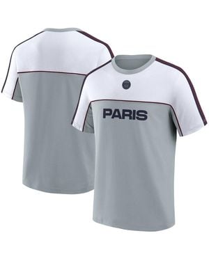 Fanatics Paris Saint-germain Retro Suede Lockup Relaxed-fit T-shirt - Gray
