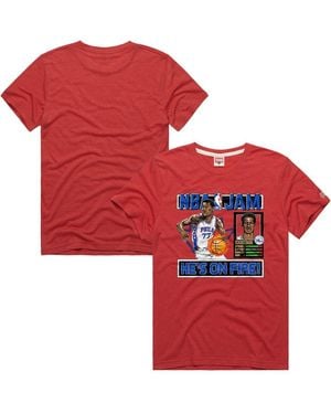 Homage And Vj Edgecombe Philadelphia 76ers Nba Jam Tri-blend T-shirt - Red