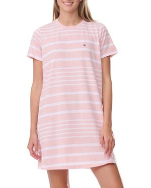 Tommy Hilfiger Printed Short-sleeve Sleepshirt - Pink
