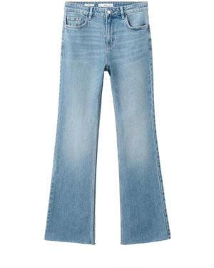 Mango Fiona Mid-rise Flared Jeans - Blue